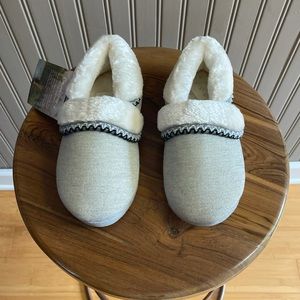 NWT BEARPAW Remington Youth Grey Gold Slippers / Clog Large Fits Size 2 - 3